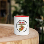 USMC Marine Corps Coffee Mug — Semper Fidelis | Red Inside & Handle - Flavorful Bliss Coffee Company